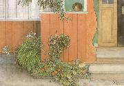 Carl Larsson Suzanne on the Front Stoop oil painting reproduction